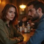Fetish dating: ontdek de wereld van seksuele interesses en verlangens Een vrouw en een man hebben een intiem gesprek aan de bar