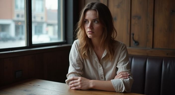 Een vrouw in een BDSM café met een rustige uitstraling wil graag BDSM sexcontact in Noord-Holland.