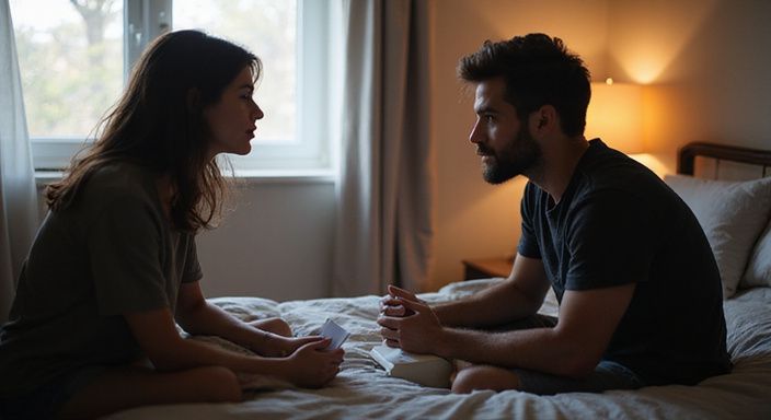 Koppels voeren een intiem gesprek over BDSM veiligheidsregels.