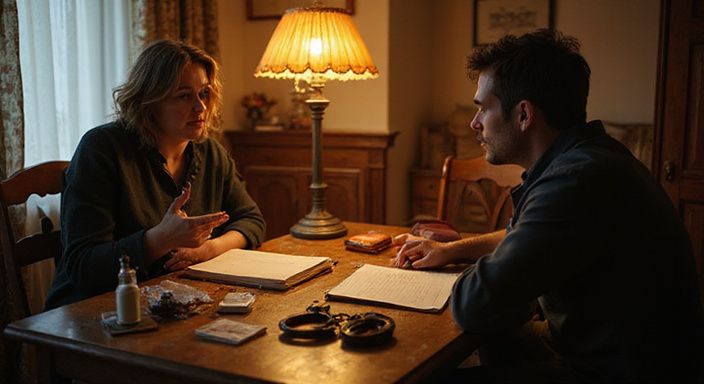 Volwassenen bespreken BDSM veiligheidsregels voor een sessie.