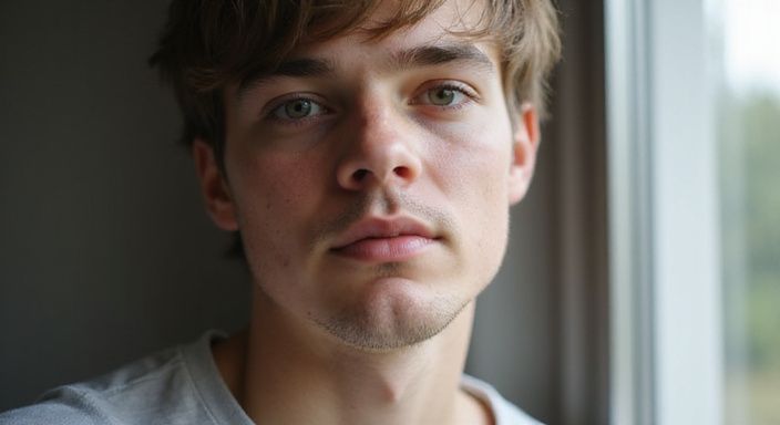 Een spontane portretfoto van een jongvolwassen persoon met een natuurlijke uitstraling. Een spontane portretfoto van een jongvolwassen persoon met een natuurlijke uitstraling.